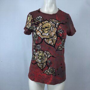 Rebel Spirit Men's Skull and Rose Graphic Tee